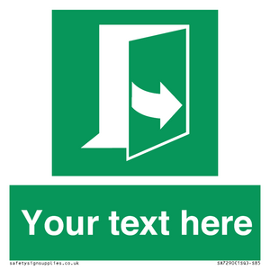 Custom sign safe condition door opens pulling left hand side